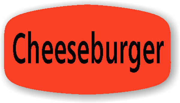 Cheeseburger DayGlo Labels, Cheeseburger Stickers