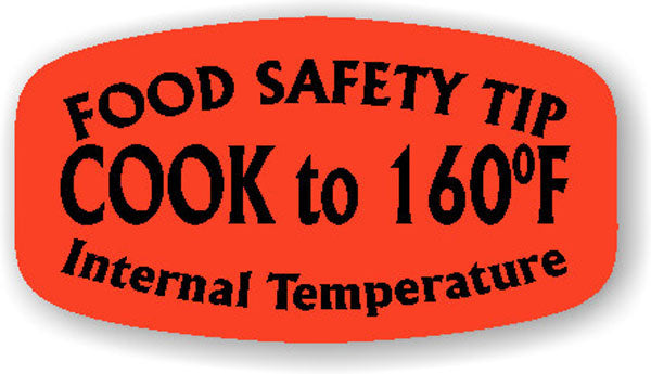 Cook to 160 Degrees DayGlo Labels, Stickers
