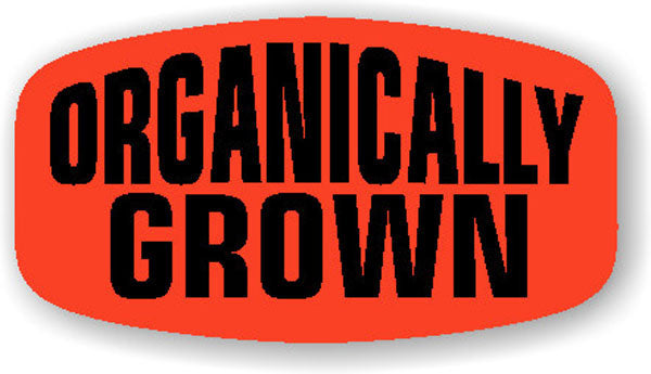 Organically Grown DayGlo Labels, Organically Grown Stickers