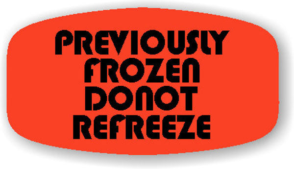 Previously Frozen Do Not Refreeze DayGlo Labels