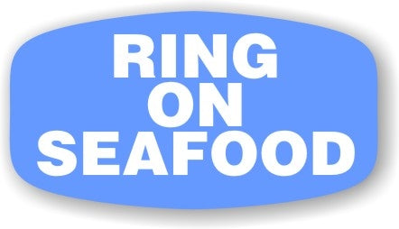 Ring on Seafood DayGlo Labels, Ring on Seafood Stickers