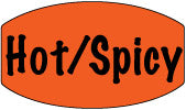 Hot Spicy DayGlo Labels, Hot Spicy Stickers