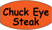 Chuck Eye Steak DayGlo Labels, Stickers