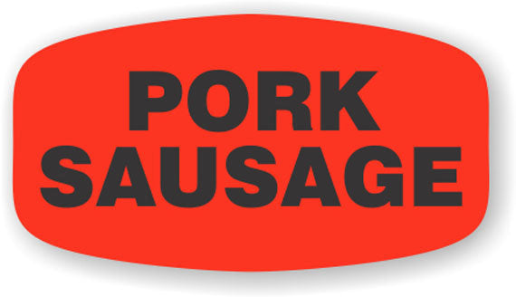 Pork Sausage DayGlo Labels, Pork Sausage Stickers