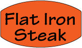 Flat Iron Steak DayGlo Labels, Stickers