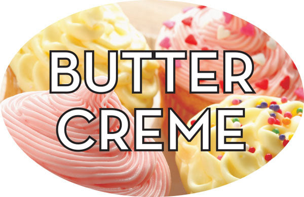 Butter Creme Flavor Labels, Butter Creme Flavor Stickers