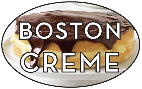 Boston Creme Flavor Labels, Boston Cream Flavor Stickers