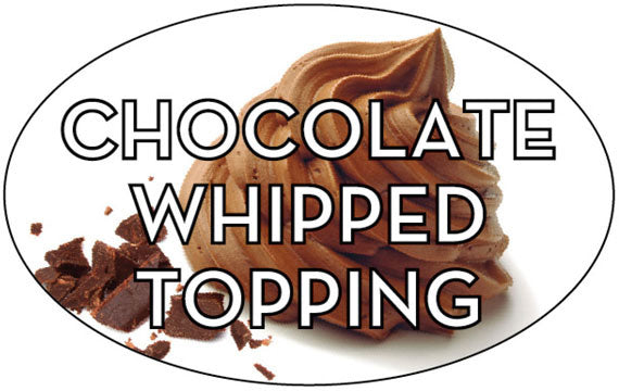 Chocolate Whipped Topping Flavor Labels, Stickers