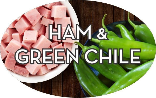 Ham and Green Chile Flavor Labels, Ham and Green Chile Stickers