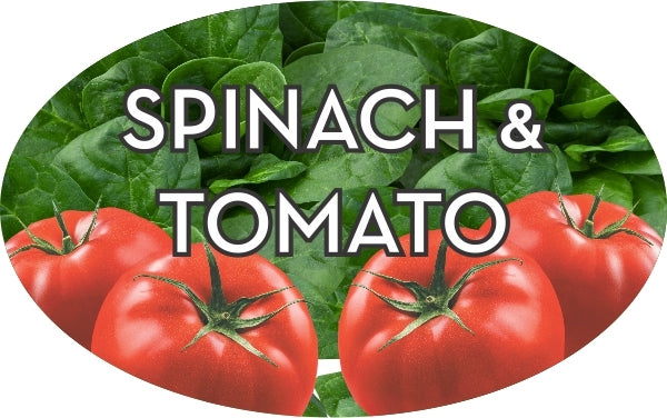 Spinach & Tomato Flavor Labels, Spinach & Tomato Stickers