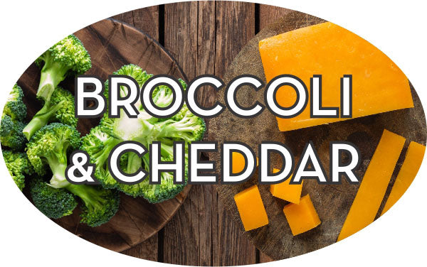 Broccoli Cheddar Flavor Labels, Broccoli Cheddar Stickers