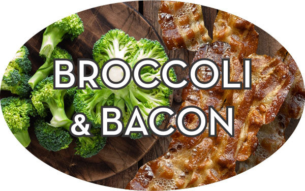 Broccoli Bacon Flavor Labels, Broccoli Bacon Stickers