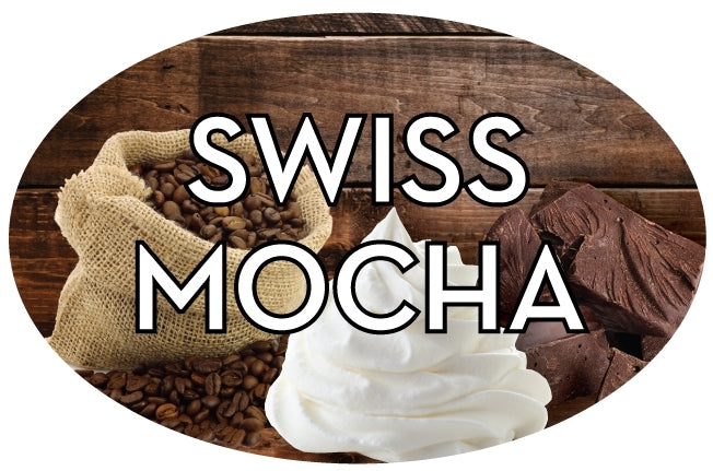 Swiss Mocha Flavor Labels, Swiss Mocha Stickers