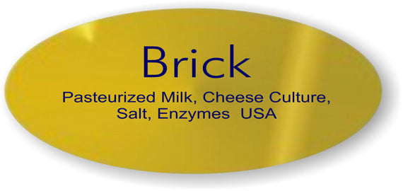 Brick Cheese Foil Ingredient Labels, Brick Cheese Stickers