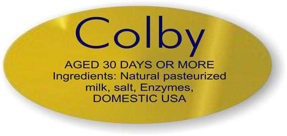 Colby Cheese Ingredient Labels, Colby Chese Stickers