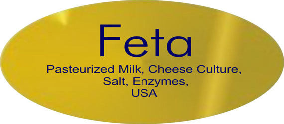 Feta Cheese Ingredient Labels, Feta Cheese Stickers