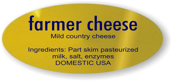 Farmer Cheese Ingredient Labels, Farmer Cheese Stickers