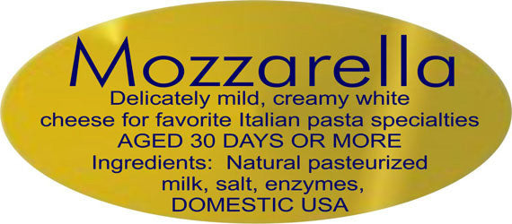 Mozzarella Cheese Ingredient Labels