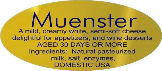 Muenster Cheese Ingredient Labels