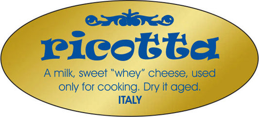 Ricotta Cheese Descriptive Labels