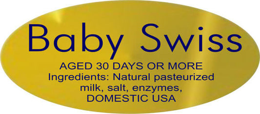 Baby Swiss Cheese Ingredient Labels, Baby Swiss Stickers