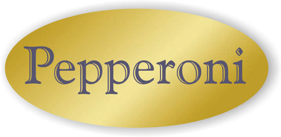 Pepperoni Gold Foil Labels, Pepperoni Stickers
