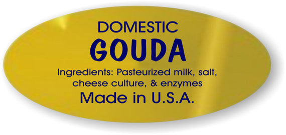 Gouda Domestic Cheese Ingredient Labels, Gouda Cheese Stickers