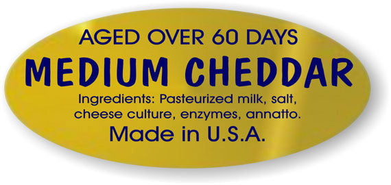 Medium Cheddar Aged Over 60 Days Ingredient Labels