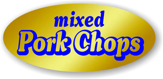 Mixed Pork Chops Gold Foil Labels, Stickers