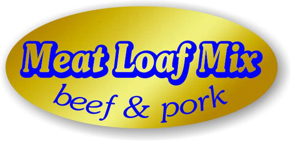 Meat Loaf Mix Gold Foil Labels, Meat Loaf Mix Stickers