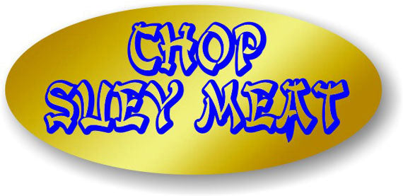 Chop Suey Meat Gold Foil Labels, Chop Suey Meat Stickers