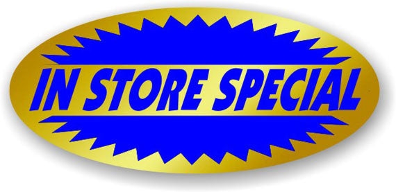 In Store Special Gold Foil Labels, In Store Special Stickers