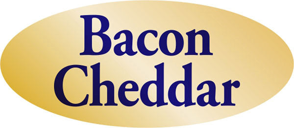 Bacon Cheddar Gold Foil Labels, Bacon Cheddar Cheese Stickers