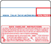 CAS LP1000 #8030 SHI, Non UPC Scale Labels