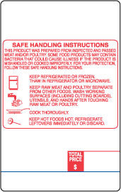 Digi DP-120/SM-70/SM-25 95mm Safe Handling Scale Labels