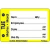 2"x 3" Tuesday Day of the Week - Ultra Removable Labels