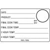 Date/Product/Cook/Temperature 2hr/4hr Food Prep Labels