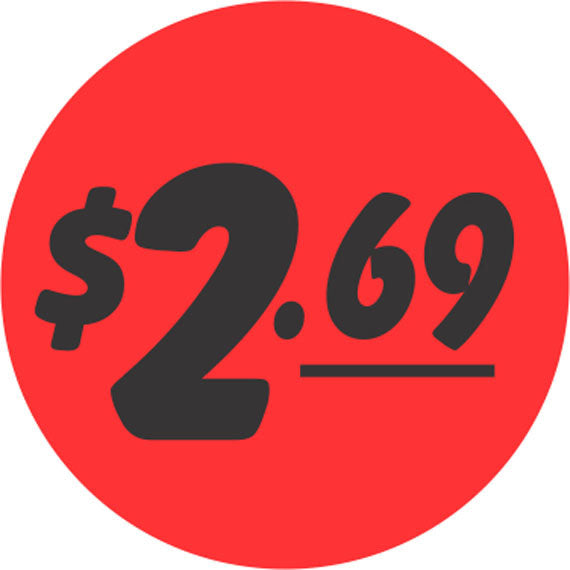 $2.69 Price Labels, $2.69 Price Stickers 1000/Roll