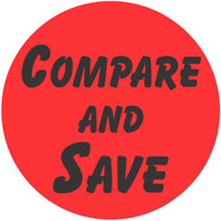 Compare and Save 1.25" Circle Price Labels, Stickers
