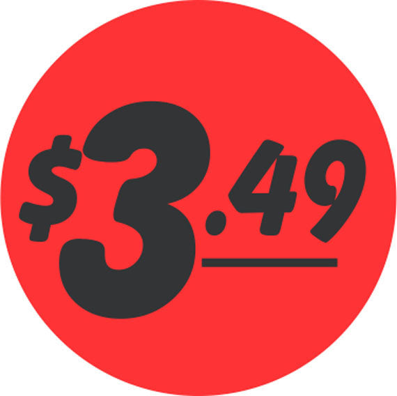 $3.49 DayGlo Price Labels, $3.49 Price Stickers 1000/Roll – ScaleLabels.com