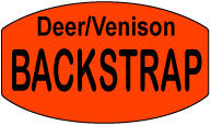 Deer/Venison Backstrap DayGlo Labels, Backstrap Stickers