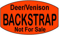 Deer/Venison Backstrap Not For Sale DayGlo Labels, Stickers