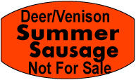Deer/Venison Summer Sausage Not For Sale Labels, Stickers