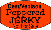 Deer/Venison Peppered Not For Sale Jerky Labels, Stickers