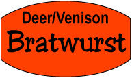 Deer/Venison Bratwurst Spot Labels, Bratwurst Stickers