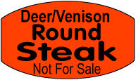 Deer/Venison Round Steak Not For Sale Labels, Stickers