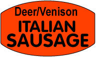 Deer/Venison Italian Sausage Labels, Italian Sausage Stickers