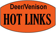 Deer/Venison Hot Links DayGlo Labels, Stickers