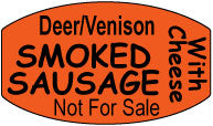 Deer/Veni Smoked Sausage w/ Cheese Not For Sale Labels, Stickers