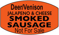 Deer/Venison Smoked Sausage with Jalapenos/Cheese NFS Labels